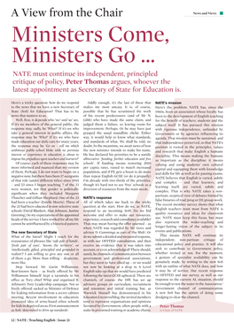 Ministers Come, Ministers Go …