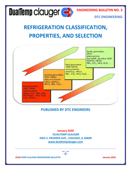 Refrigeration Classification, Properties, and Selection