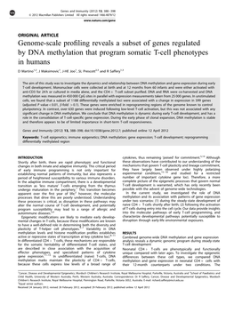 Genome-Scale Profiling Reveals a Subset of Genes Regulated by DNA