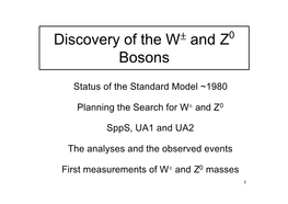 Discovery of the W and Z Bosons