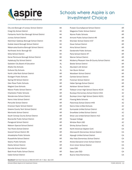 Schools Where Aspire Is an Investment Choice