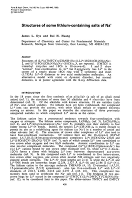 Structures of Some Lithium-Containing Salts of Na