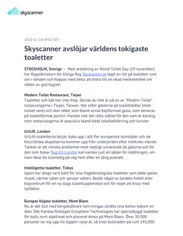 Skyscanner Avslöjar Världens Tokigaste Toaletter