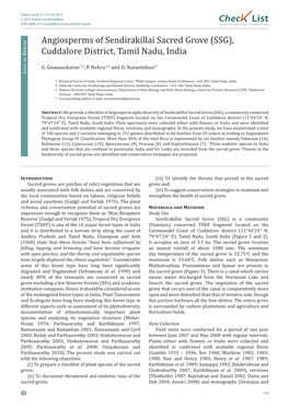 Check List 8(1): 113-129, 2012 © 2012 Check List and Authors Chec List ISSN 1809-127X (Available at Journal of Species Lists and Distribution