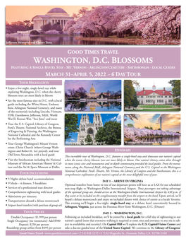 Washington, D.C. Blossoms Featuring a Single-Hotel Stay - Mt