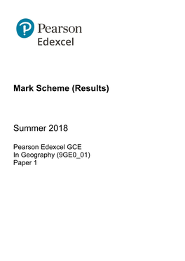 Mark Scheme (Results) Summer 2018