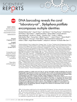 Stylophora Pistillata Encompasses Multiple Identities