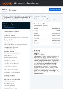 G4 Bus Time Schedule & Line Route