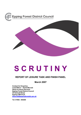 End Report for Leisure T&F Panel