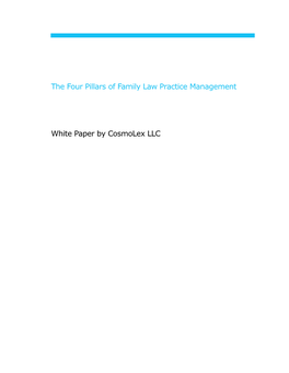 The Four Pillars of Family Law Practice Management White Paper