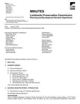 MINUTES Landmarks Preservation Commission