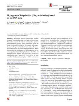 Phylogeny of Polycladida (Platyhelminthes) Based on Mtdna Data