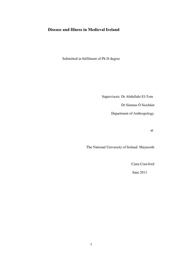 Disease and Illness in Medieval Ireland