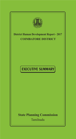 Coimbatore District Executive Summary District Human Development Report Coimbatore District