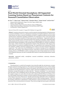 Real-World Oriented Smartphone AR Supported Learning System Based on Planetarium Contents for Seasonal Constellation Observation