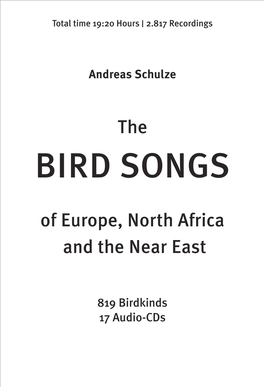 BIRD SONGS of Europe, North Africa and the Near East