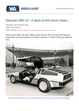 Delorean DMC-12 – a (Back to The) Future Classic…