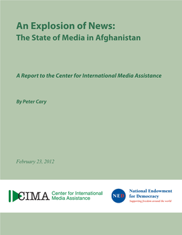An Explosion of News: the State of Media in Afghanistan