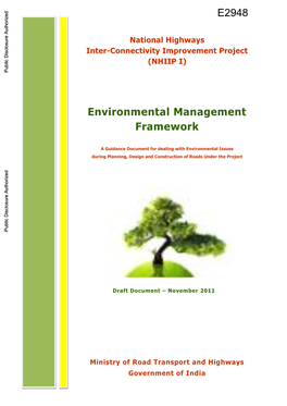 National Highways Inter-Connectivity Improvement Project (NHIIP I) Public Disclosure Authorized