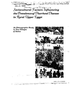 Sociocuiturai Ffactors Influencing the Fprevaience Of(Diarrhea1 (Disease in Qural 'Upper ~Tegypt