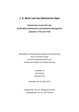 J. S. Bach Und Die Italienische Oper