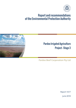 Report and Recommendations of the Environmental Protection Authority