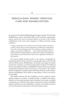 Downloaded from Manchesterhive.Com at 09/24/2021 12:04:43PM Via Free Access MEDICALISING MINERS? 65