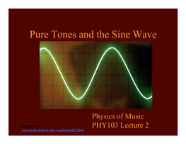 Pure Tones and the Sine Wave