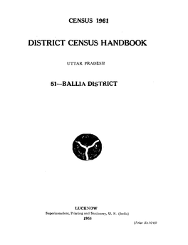 District Census Handbook, 51-Ballia, Uttar Pradesh