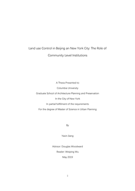 Land Use Control in Beijing an New York City: the Role Of