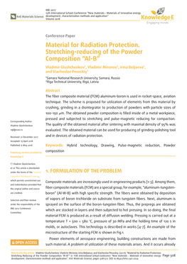 Material for Radiation Protection. Stretching