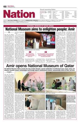 Amir Opens National Museum of Qatar