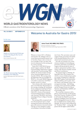 WORLD GASTROENTEROLOGY NEWS Editorial Welcome To