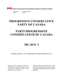 Progressive Conservative Party of Canada Parti