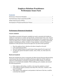 Employee Relations Practitioners Performance Issues Facts