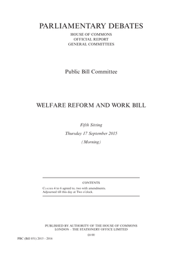 Parliamentary Debates House of Commons Official Report General Committees