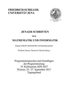 Friedrich-Schiller- Universität Jena