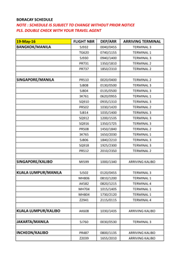 BORACAY SCHEDULE.Xlsx