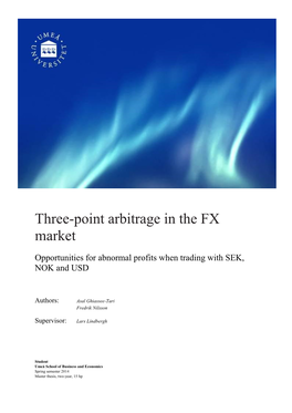 Three-Point Arbitrage in the FX Market