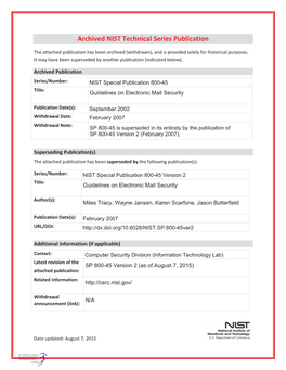 Guidelines on Electronic Mail Security