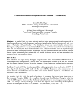 Carbon Monoxide Poisoning at a Surface Coal Mine ...A Case Study