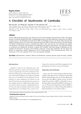 A Checklist of Mushrooms of Cambodia
