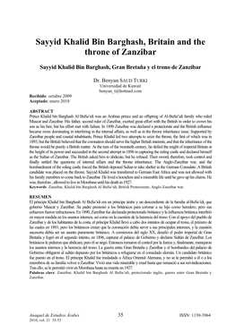 Sayyid Khalid Bin Barghash, Britain and the Throne of Zanzibar