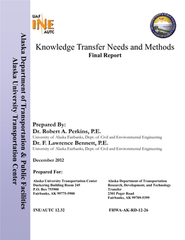 Knowledge Transfer Needs and Methods