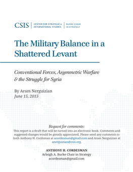 The Military Balance in a Shattered Levant