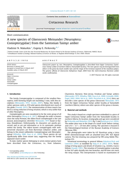 (Neuroptera: Coniopterygidae) from the Santonian Taimyr Amber