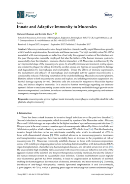 Innate and Adaptive Immunity to Mucorales