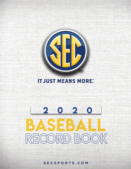 SEC Baseball Record Book.Pdf