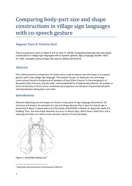 Comparing Body-Part Size and Shape Constructions in Village Sign Languages with Co-Speech Gesture