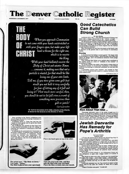 The Penver Catholic Register WEDNESDAY, NOVEMBER 2,1977 V O L